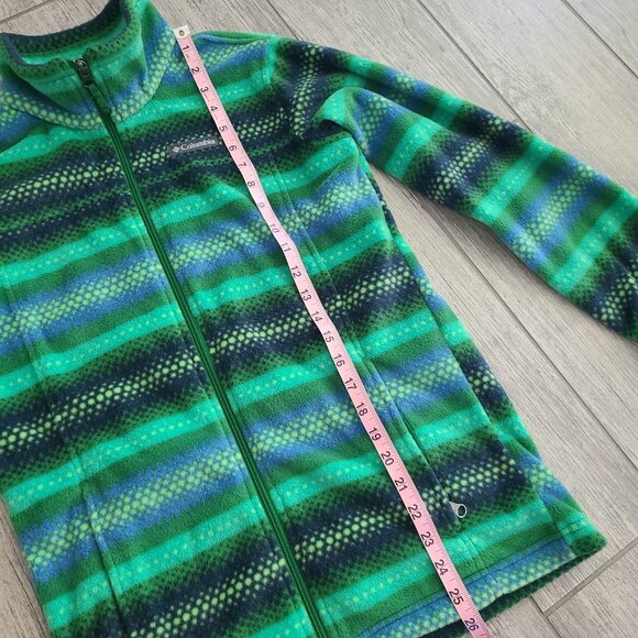 Columbia kids fleece zippered sweater green and black size L 14/16 - Picture 8 of 10